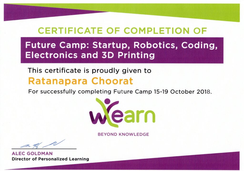 Future camp : start up , design think , robotics , coding
- ratanapara - goood